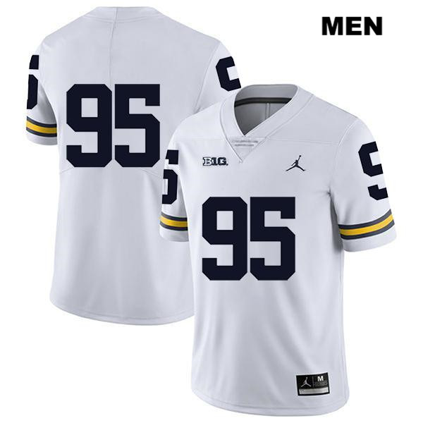 Men's NCAA Michigan Wolverines Donovan Jeter #95 No Name White Jordan Brand Authentic Stitched Legend Football College Jersey FK25V57GZ